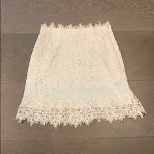 Sandro Paris cream lace skirt.